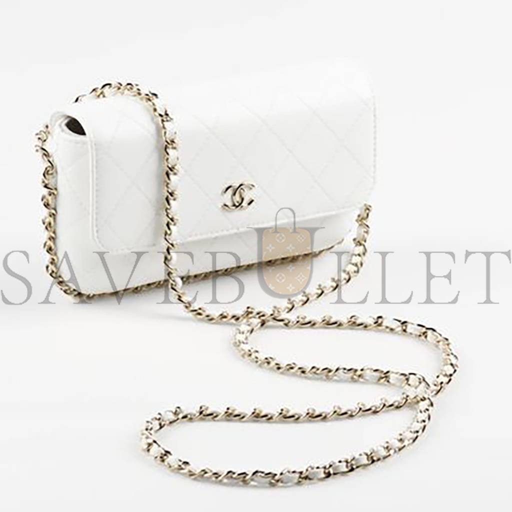 CHANEL FLAP PHONE HOLDER WITH CHAI AP2839 Y04059 10601 (12cm*22cm*5.5cm)